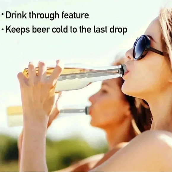 2pk Stainless Steel Ice Cold Beer & Soda Bottle Cooler Chill Sticks New - Picture 7 of 8